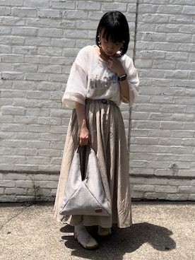 「KIVISDOU（キビスドウ）のアイテム」を使った、n m kさん（レディース・158cm）の夏コーディネート