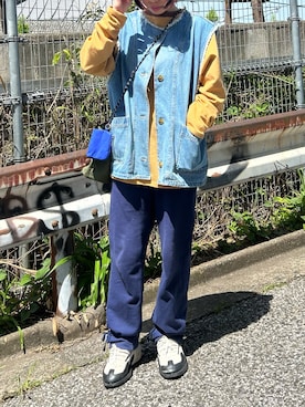 「BEAMS BOY（ビームスボーイ）のアイテム（パンツ）」を使った、n m kさん（レディース・158cm）の春コーディネート