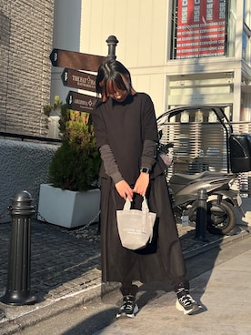「ボアスニーカー」｜n m kさん（レディース・158cm）の冬コーディネート