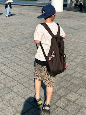 「CHUMS（チャムス）のアイテム（帽子）」を使った、bmoonmさん（キッズ・122cm）の夏コーディネート