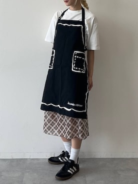 「エプロン」｜ｱﾕﾐさん（レディース・165cm・20代）の夏コーディネート