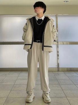 「KANGOL（カンゴール）のアイテム（ブルゾン）」を使った、きいろさん（メンズ・173cm）の冬コーディネート