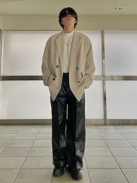 「UNIQLO（ユニクロ）のタートルネックT（長袖）（Tシャツ/カットソー）」を使った、きいろさん（メンズ・173cm）の春コーディネート