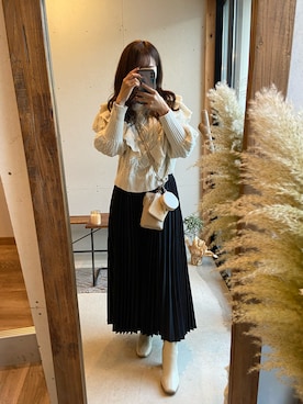 「ダブルボタン」｜「アイテム（ブーツ）」を使った、mさん（レディース・160cm）の秋コーディネート