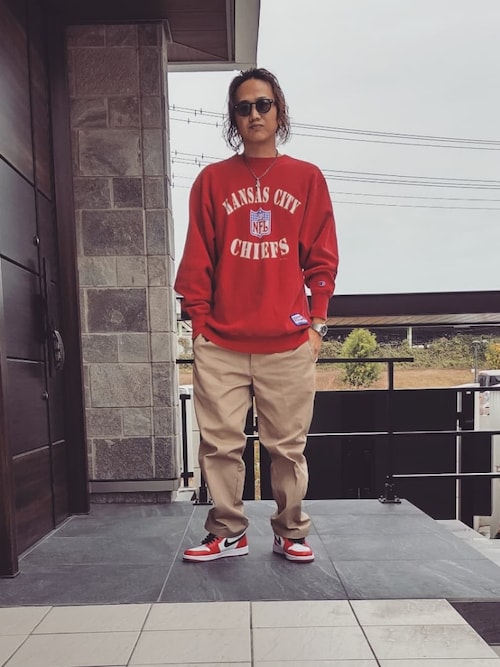 90年代ファッションおやじ Championのスウェットを使ったコーディネート Wear