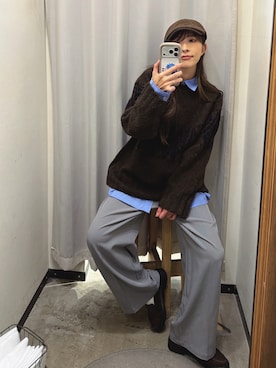 「アイテム（キャスケット）」を使った、nr49さん（レディース・159cm）の秋コーディネート