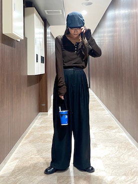 「アイテム（ハンチング/ベレー帽）」を使った、nr49さん（レディース・159cm）の秋コーディネート