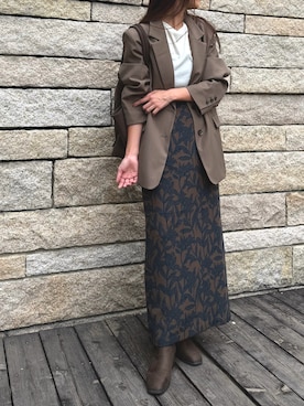 「アイテム（テーラードジャケット、その他）」を使った、nr49さん（レディース・159cm）の秋コーディネート