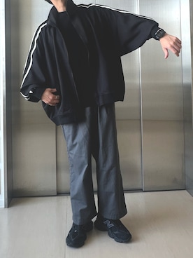 「アイテム（ジャージ）」を使った、T_factoryさん（メンズ・173cm）の夏コーディネート