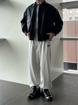 「アイテム（スウェットパンツ）」を使った、T_factoryさん（メンズ・173cm）の秋コーディネート