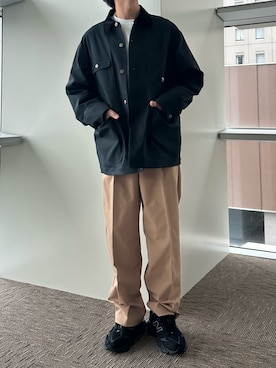 「アイテム（カバーオール）」を使った、T_factoryさん（メンズ・173cm）の秋コーディネート