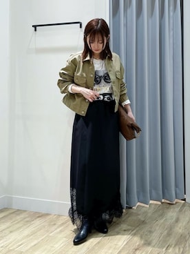 「アイテム（その他アウター、ブラウン系）」を使った、gotoさん（レディース・152cm）の秋コーディネート