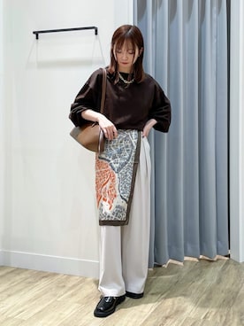 「アイテム（ストール/ショール）」を使った、gotoさん（レディース・152cm）の秋コーディネート