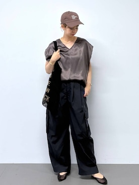 「MAISON BENGAL（マイソンベンガル）の【Maison Bengal】ロゴトートバッグ（トートバッグ）」を使った、babylonesaitoさん（レディース・165cm・40代）の夏コーディネート