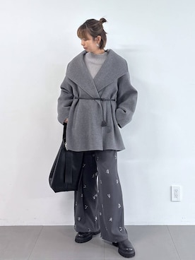 「アイテム（ピーコート）」を使った、babylonesaitoさん（レディース・165cm・40代）の冬コーディネート