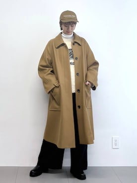 「アイテム（ステンカラーコート）」を使った、babylonesaitoさん（レディース・165cm・40代）の秋コーディネート