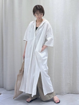 「MAISON BENGAL（マイソンベンガル）の【Maison Bengal】ロゴトートバッグ（トートバッグ）」を使った、babylonesaitoさん（レディース・165cm・40代）の夏コーディネート