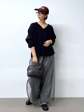 「アイテム（キャップ）」を使った、babylonesaitoさん（レディース・165cm・40代）の秋コーディネート