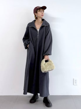 「アイテム（キャップ）」を使った、babylonesaitoさん（レディース・165cm・40代）の冬コーディネート