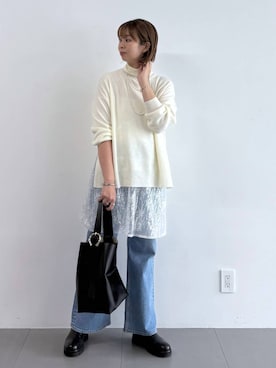 「体型カバー」｜「アイテム（アクセサリー）」を使った、babylonesaitoさん（レディース・165cm）の冬コーディネート