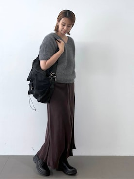 「MOHI（モヒ）のアイテム（ブーツ）」を使った、babylonesaitoさん（レディース・165cm）の秋コーディネート