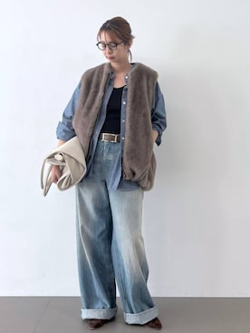 「アイテム（その他アウター、ブラウン系）」を使った、babylonesaitoさん（レディース・165cm）の秋コーディネート