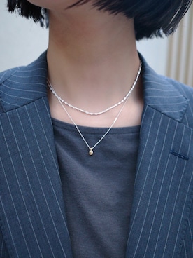 「TEN.（テン）の【ZOZO限定】SILVER925 18KGP バロックネックレス ギフト（ネックレス）」を使った、tomiさん（レディース・165cm）の春コーディネート