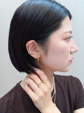 「アイテム（イヤーカフ）」を使った、tomiさん（レディース・165cm）の夏コーディネート