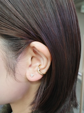 「アイテム（イヤーカフ）」を使った、tomiさん（レディース・165cm）の冬コーディネート