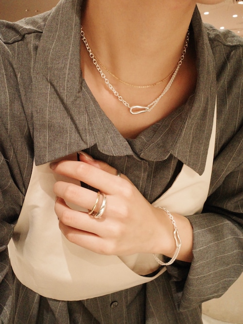 TEN. SILVER925 18KGP クロスリング 15号