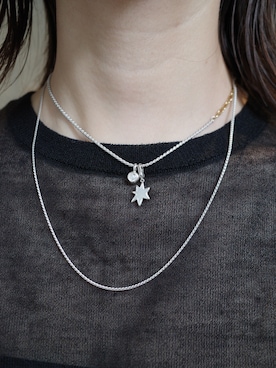 「TEN.（テン）のSILVER925 18KGP エリプスコンビチェーンネックレス-S-（ネックレス、シルバー系）」を使った、tomiさん（レディース・165cm）の夏コーディネート