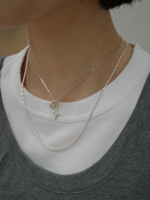 SILVER925 フラットケーブルチェーンネックレス 38cm
