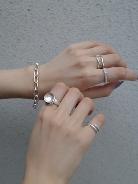 「TEN.（テン）の【新作】SILVER925 ボルダーブレスレット-S-（ブレスレット、シルバー系）」を使った、tomiさん（レディース・165cm）の夏コーディネート