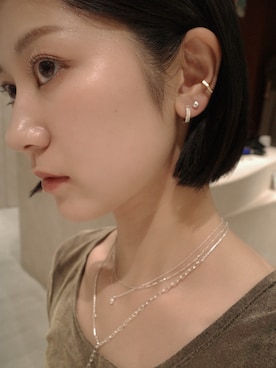 「アイテム（イヤーカフ）」を使った、tomiさん（レディース・165cm）の秋コーディネート