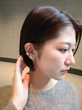 「アイテム（イヤーカフ）」を使った、tomiさん（レディース・165cm）の秋コーディネート