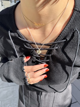 「アイテム（チャーム）」を使った、tomiさん（レディース・165cm）の冬コーディネート