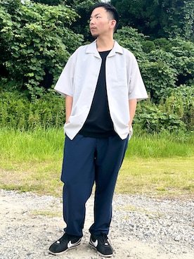 「アイテム（スラックス）」を使った、keeさん（メンズ・168cm・30代）の夏コーディネート