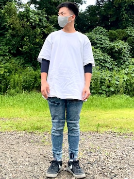「Hanes」｜「アイテム（パンツ）」を使った、KEKEさん（メンズ・168cm）の夏コーディネート