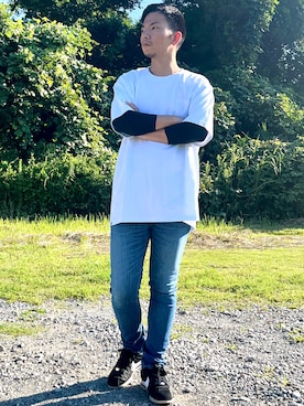 「アイテム（デニムパンツ）」を使った、keeさん（メンズ・168cm）の夏コーディネート