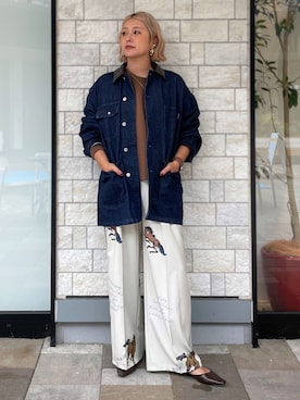 「アイテム（カバーオール）」を使った、12o4nさん（レディース・163cm）の秋コーディネート