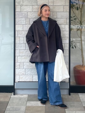 「アイテム（ストール/ショール）」を使った、12o4nさん（レディース・163cm）の秋コーディネート