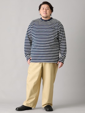 「大きいサイズ」｜ニッセンラージメンズモデルさん（メンズ・178cm）の秋コーディネート