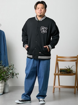 「大きいサイズ」｜「アイテム（ジャケット/アウター）」を使った、ニッセンラージメンズモデルさん（メンズ・172cm）の冬コーディネート