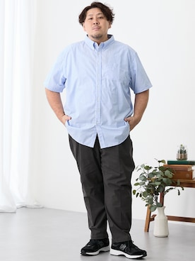 「ぽっちゃり」｜ニッセンラージメンズモデルさん（メンズ・178cm）の夏コーディネート
