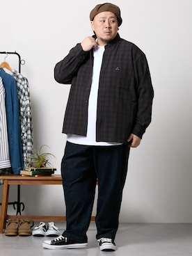 「大きいサイズ」｜「アイテム（ジャケット/アウター）」を使った、ニッセンラージメンズモデルさん（メンズ・178cm）の冬コーディネート