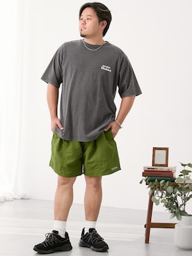 「ぽっちゃり」｜ニッセンラージメンズモデルさん（メンズ・172cm）の夏コーディネート