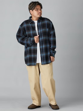 「大きいサイズ」｜ニッセンラージメンズモデルさん（メンズ・172cm）の秋コーディネート