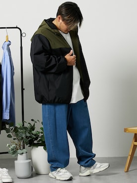 「大きいサイズ」｜「アイテム（ジャケット/アウター）」を使った、ニッセンラージメンズモデルさん（メンズ・172cm）の冬コーディネート