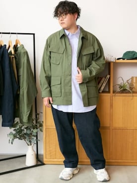 「大きいサイズ」｜「アイテム（ジャケット/アウター）」を使った、ニッセンラージメンズモデルさん（メンズ・181cm）の冬コーディネート