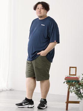 「ぽっちゃり」｜ニッセンラージメンズモデルさん（メンズ・178cm）の夏コーディネート